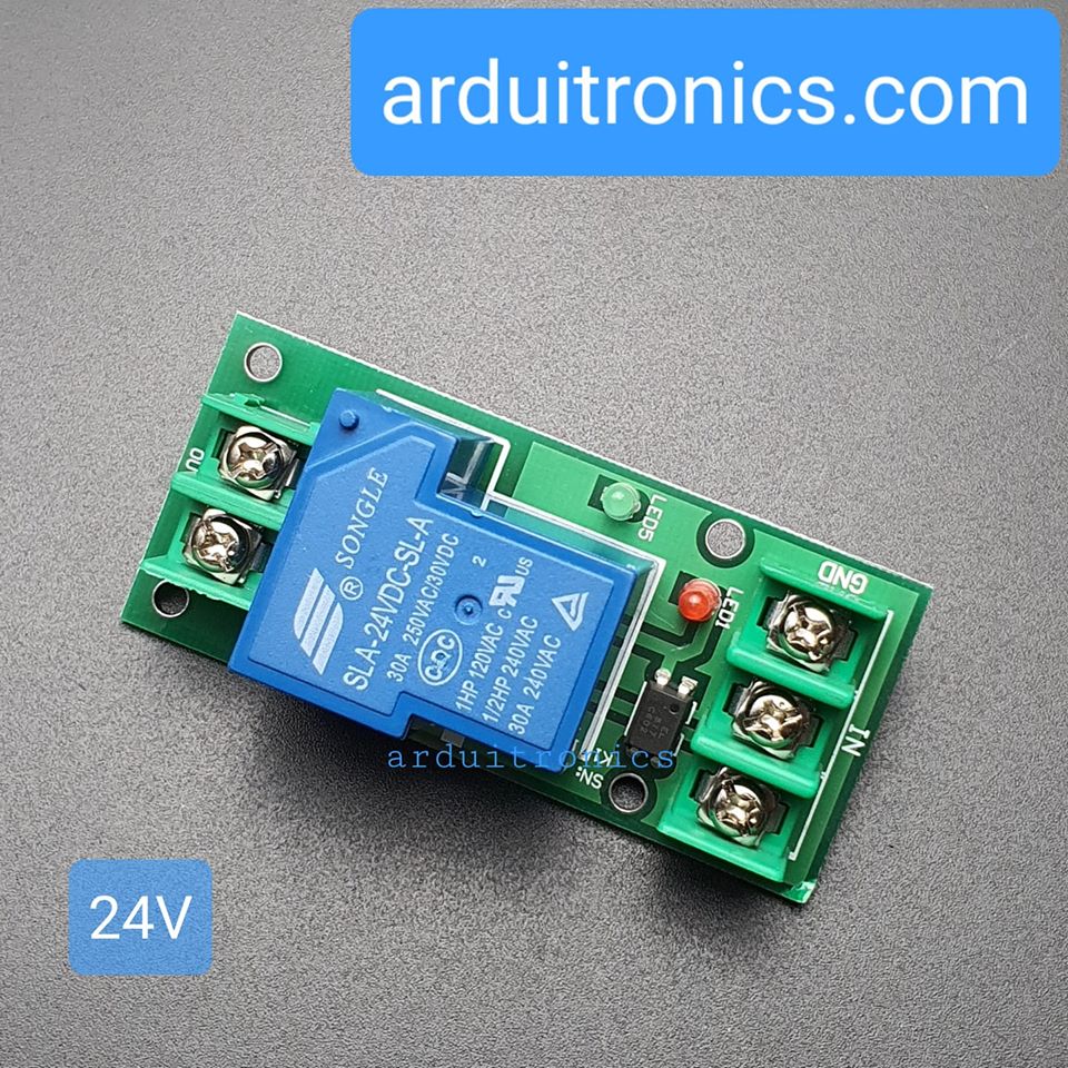 1 Channel Relay 24V 30A รีเลย์ 24V 30A ทำงานแบบ Active High