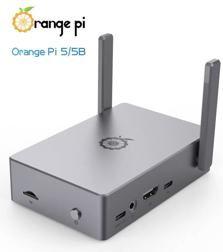 กล่องโลหะพิเศษ สำหรับ Orange Pi 5 / 5B Development Board กล่องโลหะพิเศษ พร้อมเสาอากาศ