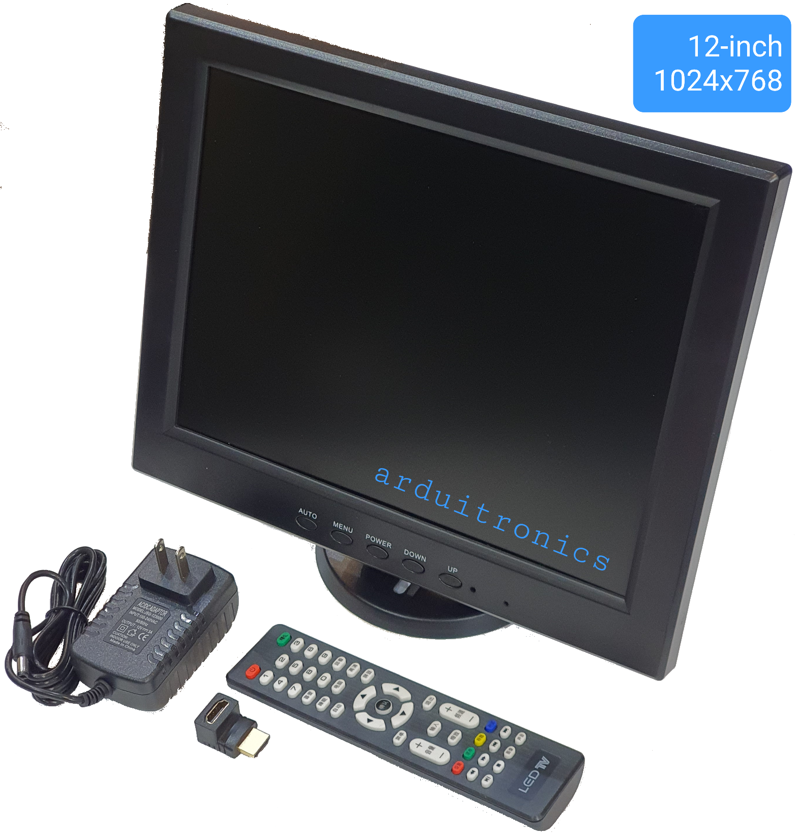 จอ LCD 12นิ้ว 1024x768 (แถม remote control / power adapter / HDMI adapter) สำหรับ Raspberry Pi / Nvidia พร้อมฐานตั้ง