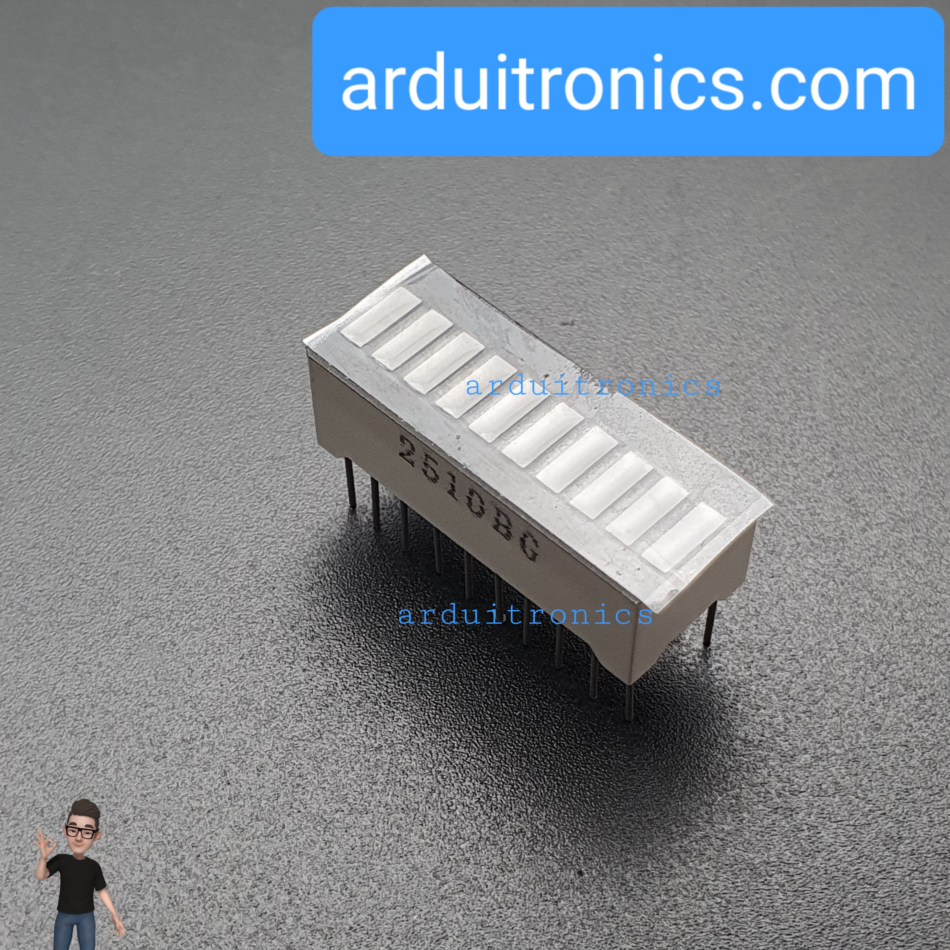 Green 10 Segment LED Bar Graph (สีเขียว-เหลือง) 2510BG