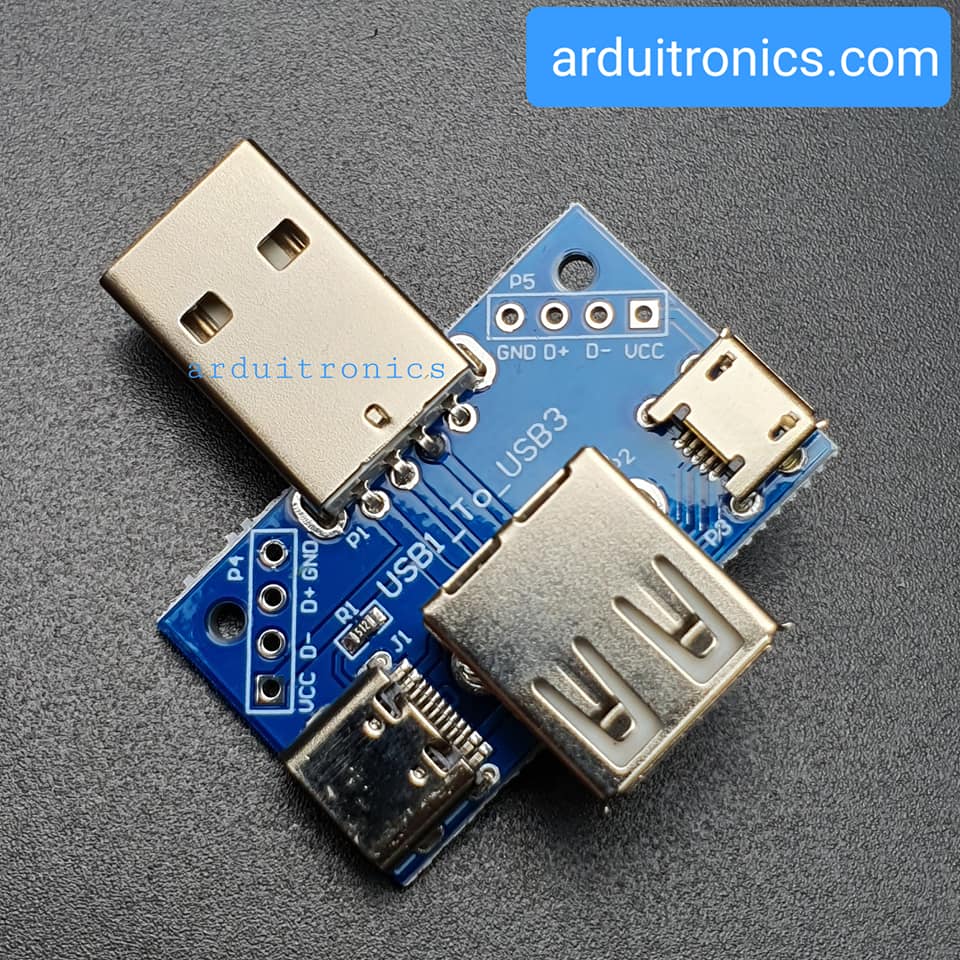 USB Adapter Breakout Board Male To Female USB MicroUsb Type-C 2.54mm USB4 Module Converter
