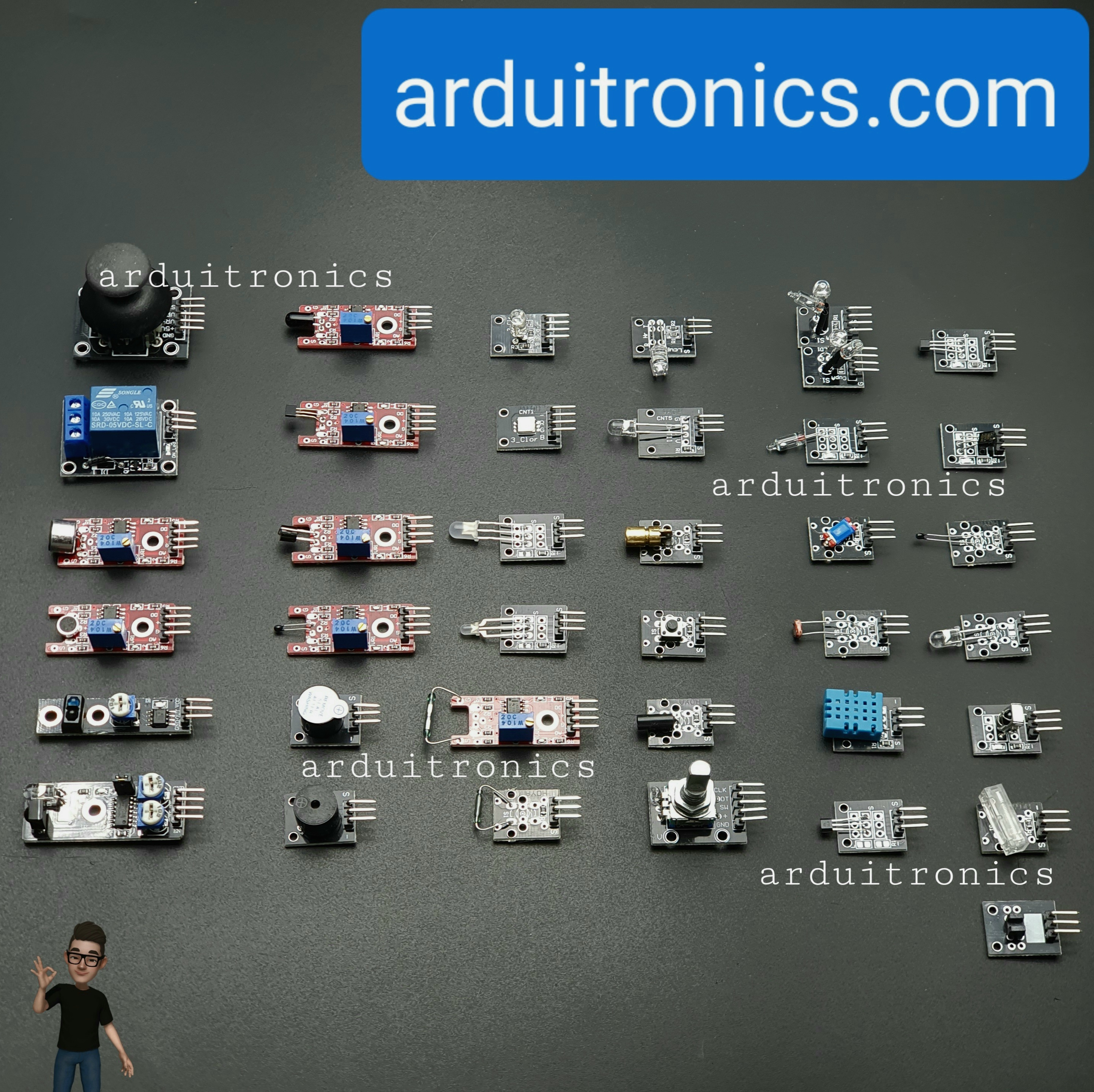 37 in 1 Sensor Module Kit for Arduino พร้อมกล่องพลาสติก