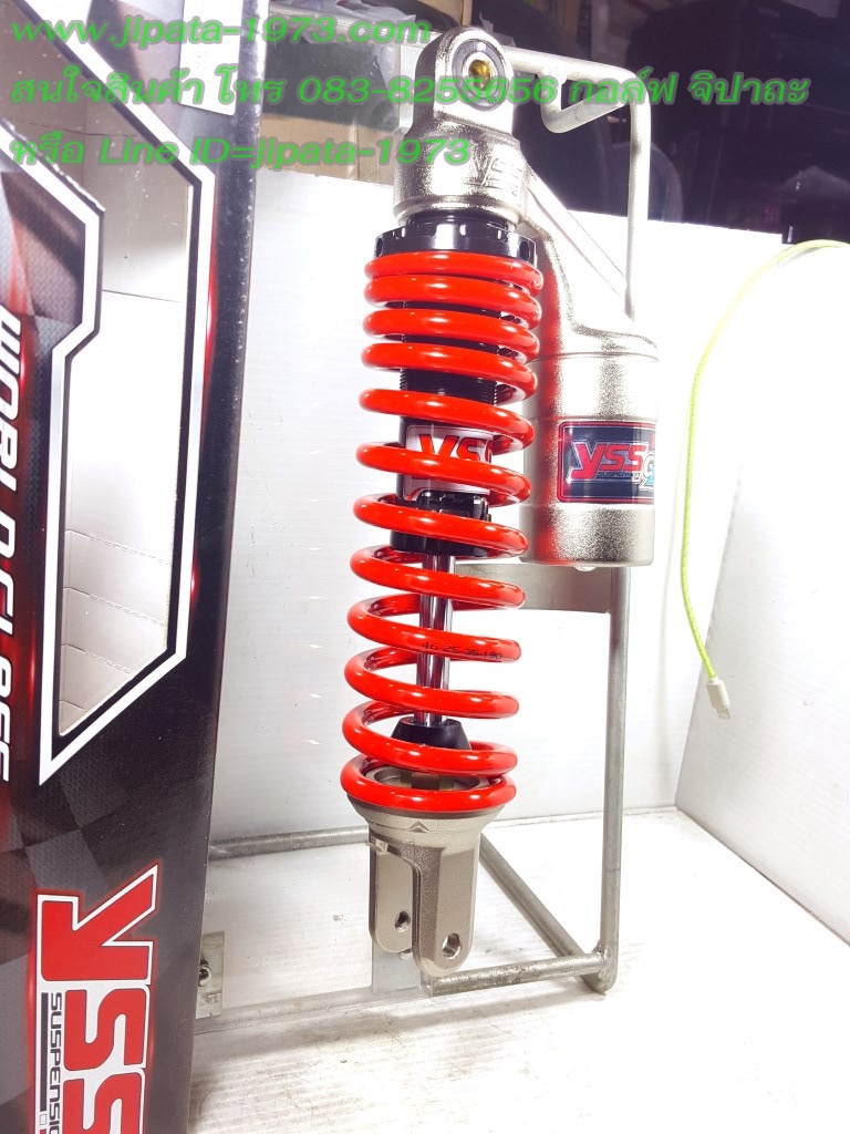 (Mio,Click) โช้คอัพหลังเดี่ยว YSS รุ่น G-ZA สำหรับ Yamaha Mio,Fino และ Honda Click,Scoopy i สีดำ-แดง