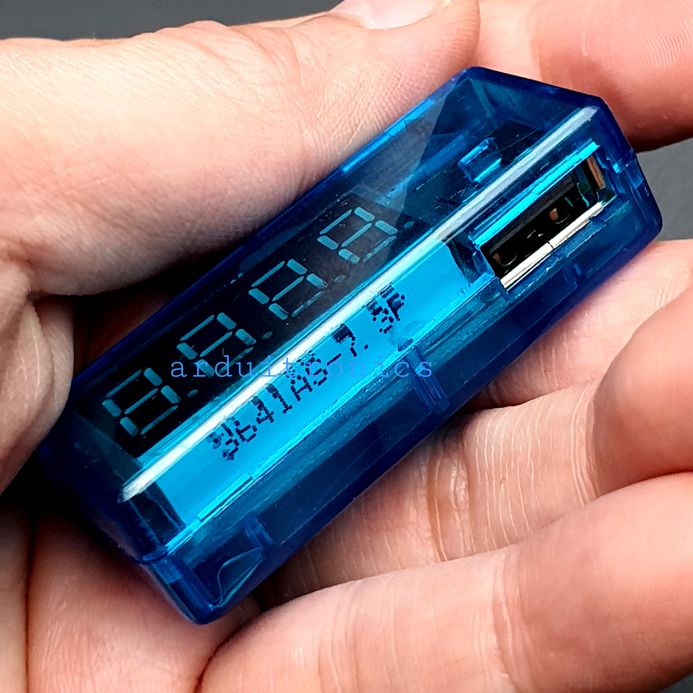 LED USB Mobile Power Charging Current Voltage Tester ยูเอสบีวัดแรงดันไฟฟ้า สีฟ้า