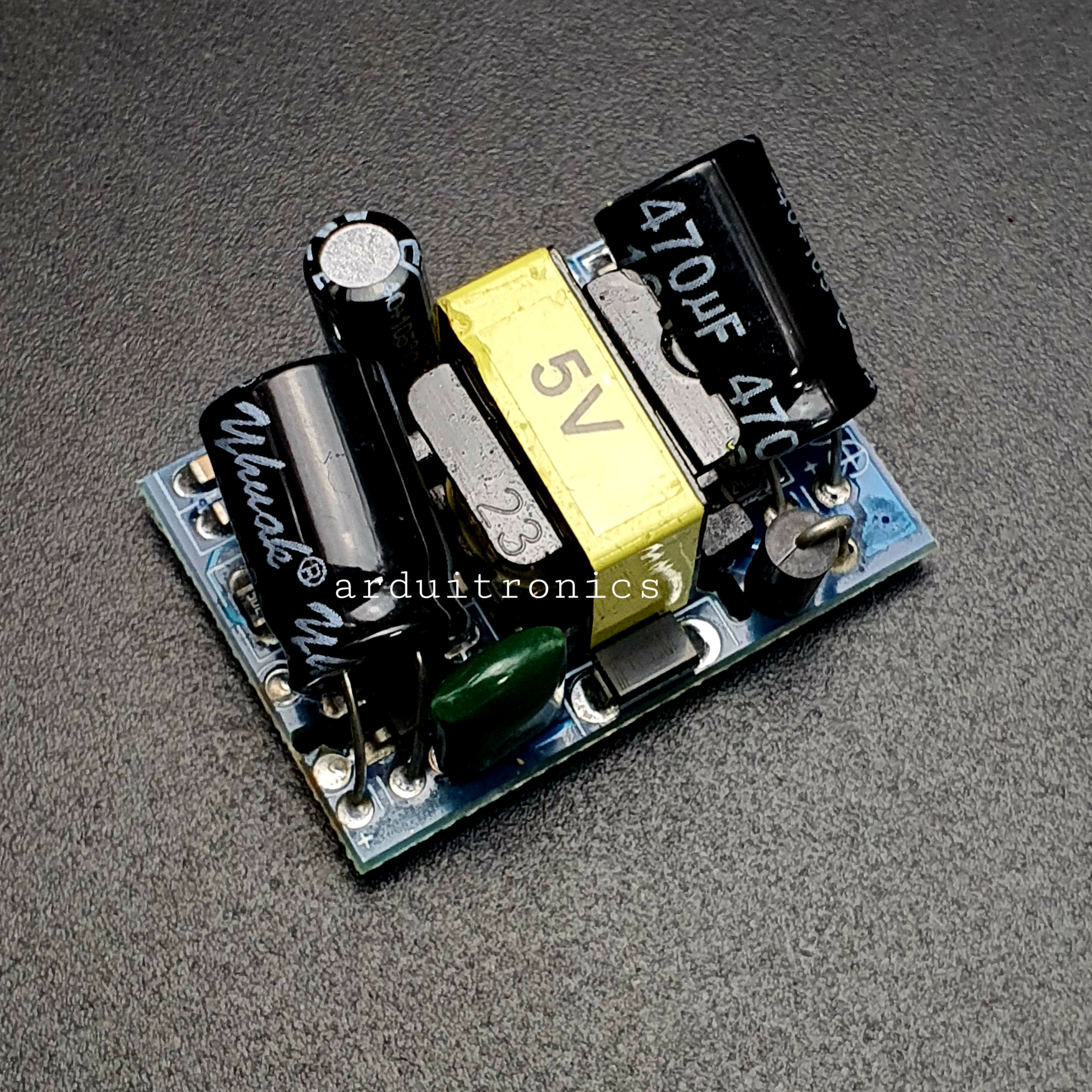 แหล่งจ่ายไฟ Switching Power Supply AC-DC Step-Down Module (220VAC to 5VDC 700mA 3.5W) - คละสี PCB และลายบนตัวเก็บประจุ