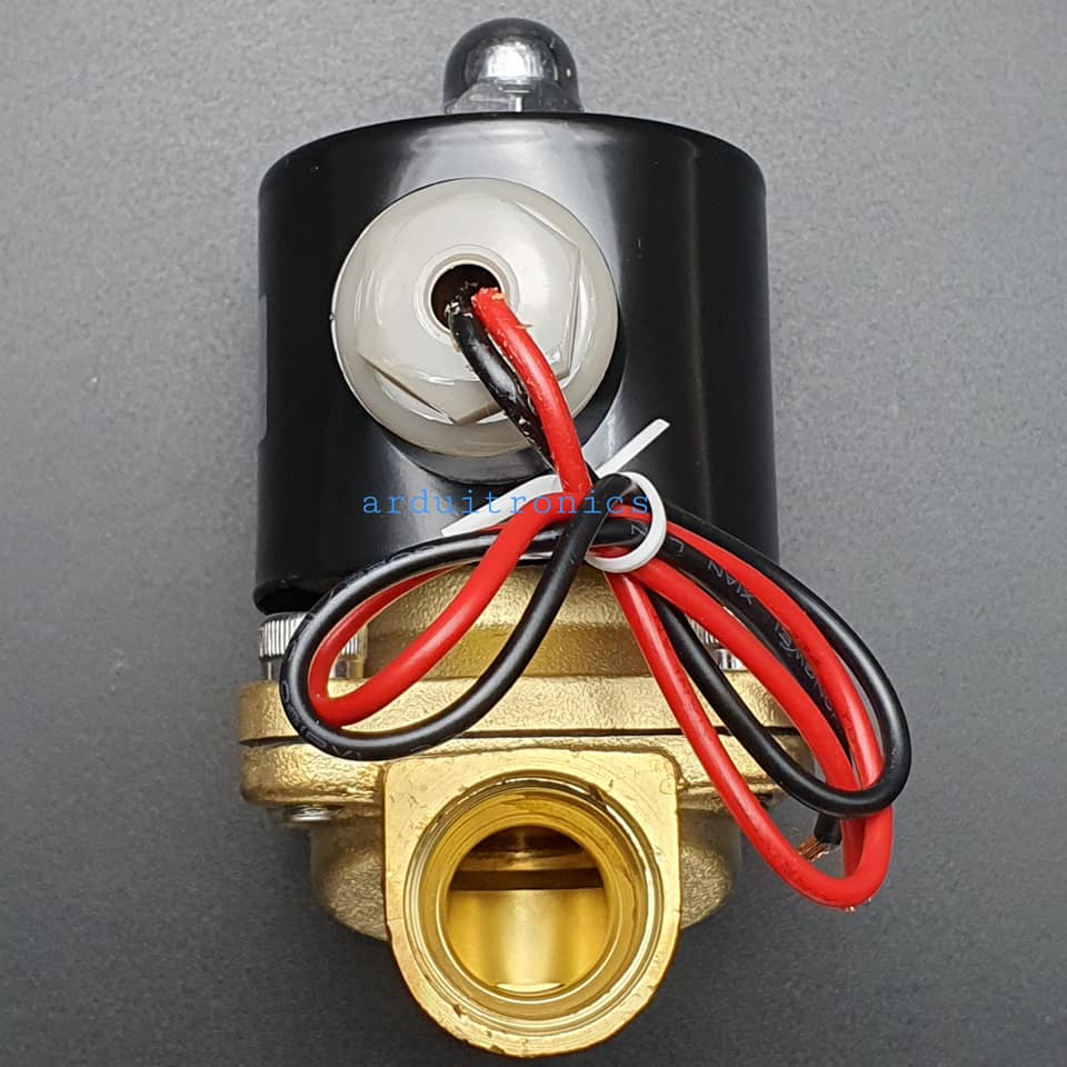 โซลินอยวาล์ว ทองเหลือง (Solenoid Valve Normally Closed) 4 หุน (1/2") 12V - ยี่ห้อ Senya 2W-160-15