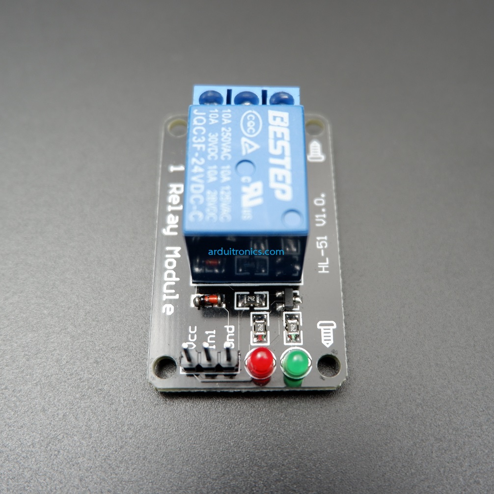24V 1 Channel Relay Low-Level Trigger Relay Module (with LED - PCB สีดำ มีช่องสกรูให้ยึด)