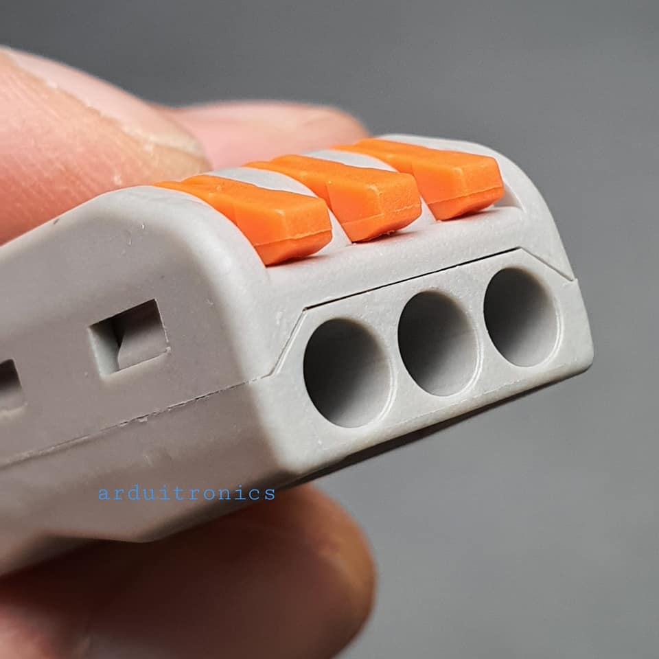 Terminal ต่อสายไฟแบบเร็ว 6 ช่อง (3 in - 3 out) Wire Connector Quick Terminal 0.08-4mm Square Slitter SPL-3
