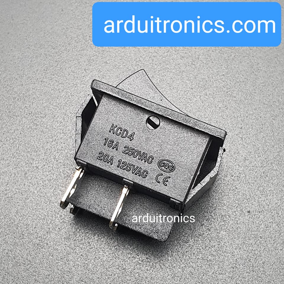 สวิตช์เปิดปิด KCD4 250VAC 15A High current switch 15A 250VAC สีดำ