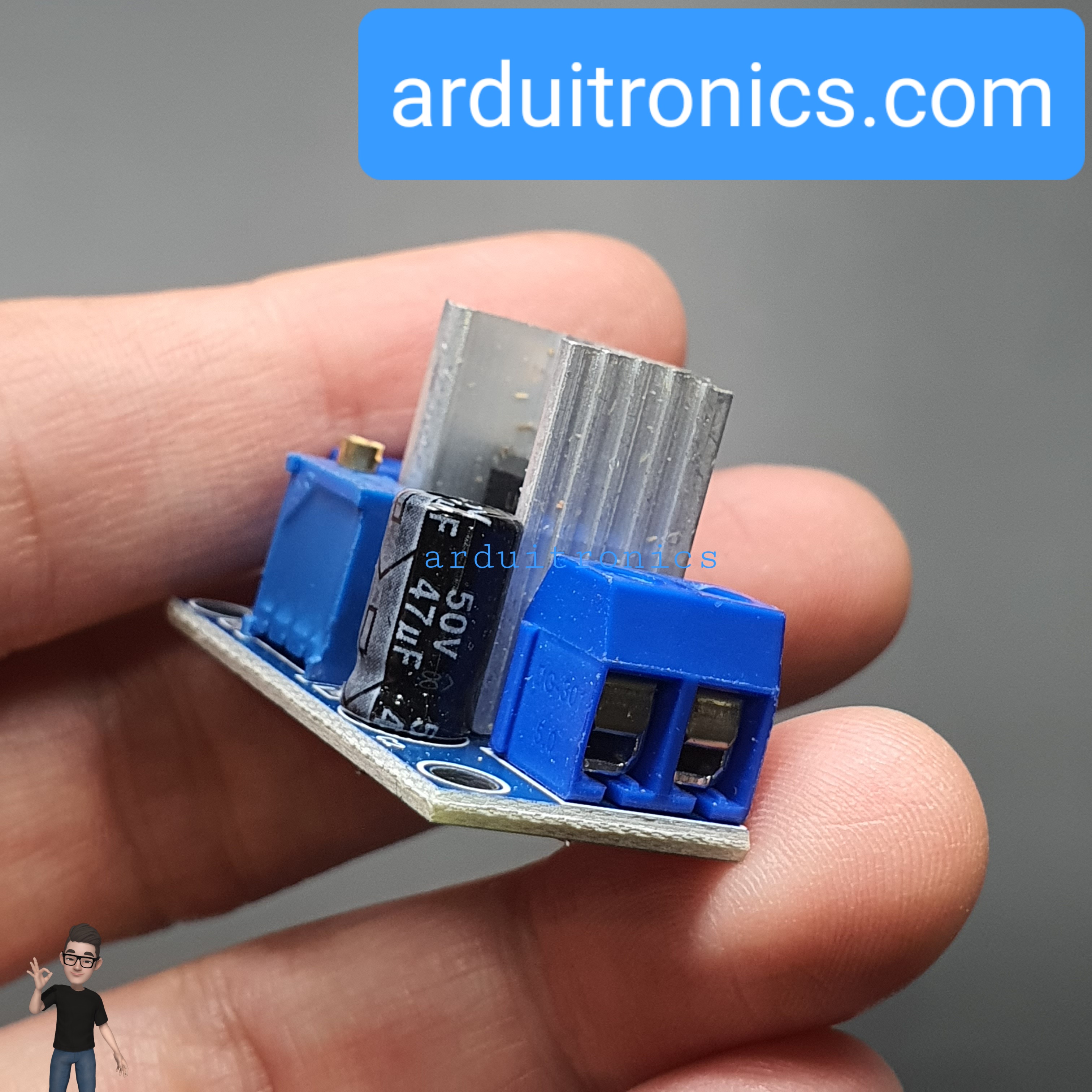 โมดูล LM317 Step Down แปลงไฟจาก 4.2-40V เป็น 1.2-37V กระแสสูงสุด 2.2A