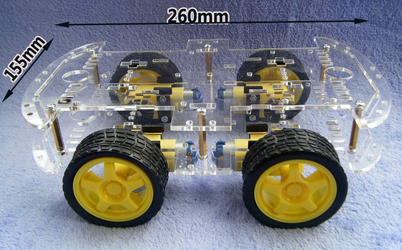 4WD 2-Layer Smart Car Chassis Kits with Speed Encoder DC 3V 5V 6V for Arduino