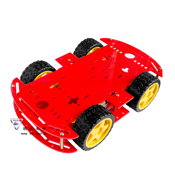 4WD Robot Smart Car - แบบ 2 ชั้น (มีให้เลือกหลายสี) พร้อมล้อและมอเตอร์