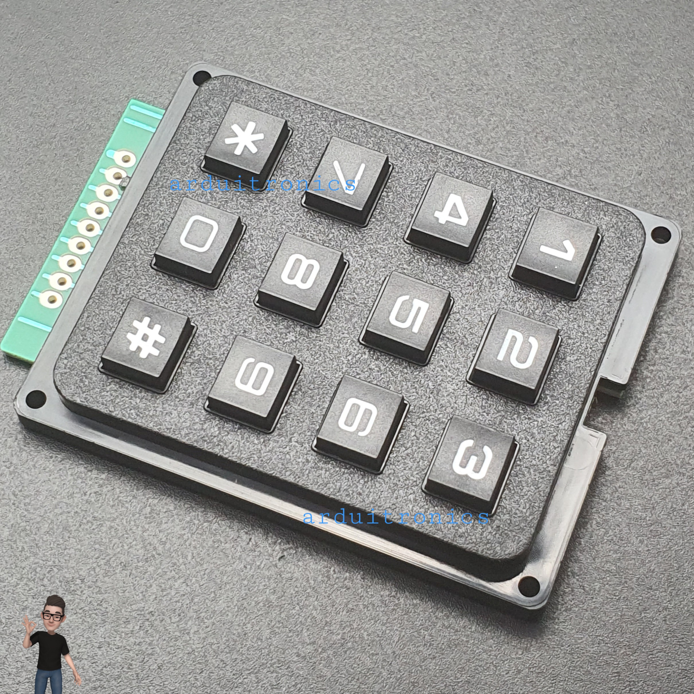 3x4 Matrix Keypad Module (Black Keypad)