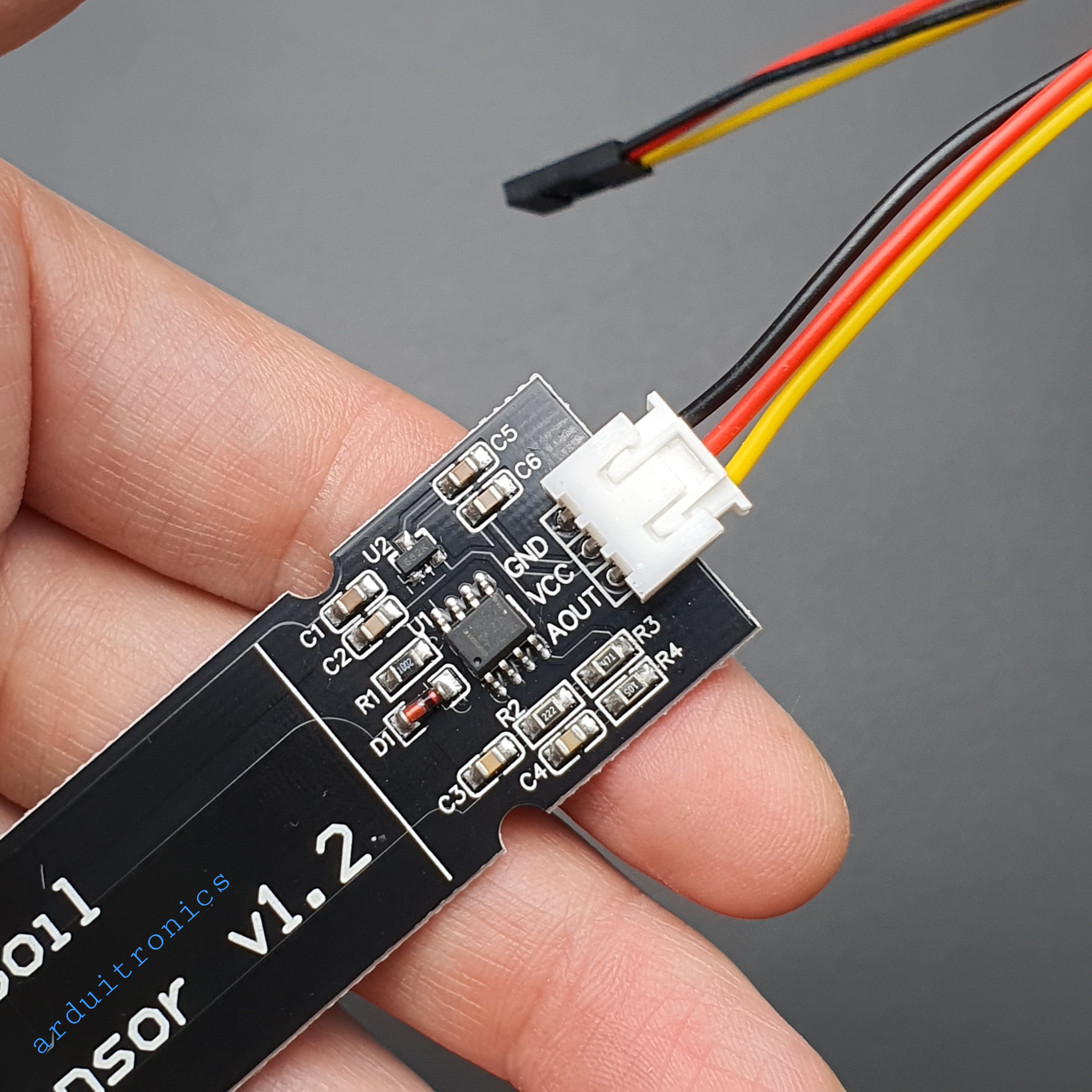 เซ็นเซอร์วัดความชื้นในดินแบบสัมผัส Capacitive Soil Moisture Sensor + สาย cable