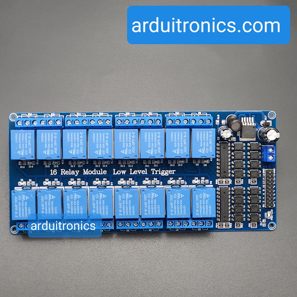 16 Channel Relay รีเลย์ 16 ช่อง (12V) Optocoupler Protection with LM2596 Power Supply