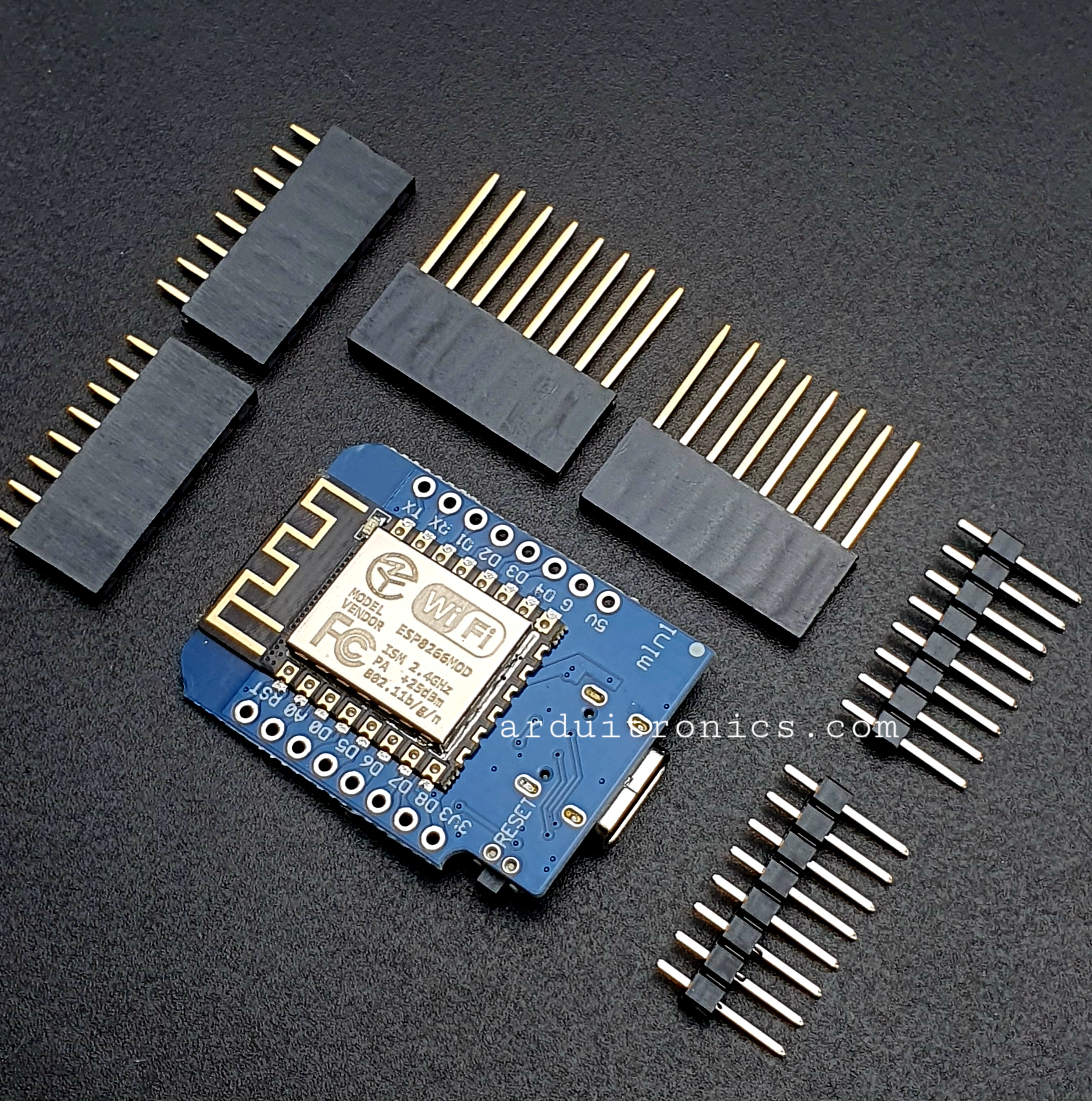 WeMos D1 Mini based on ESP-8266 + Free Pin Headers ( Type-C USB )