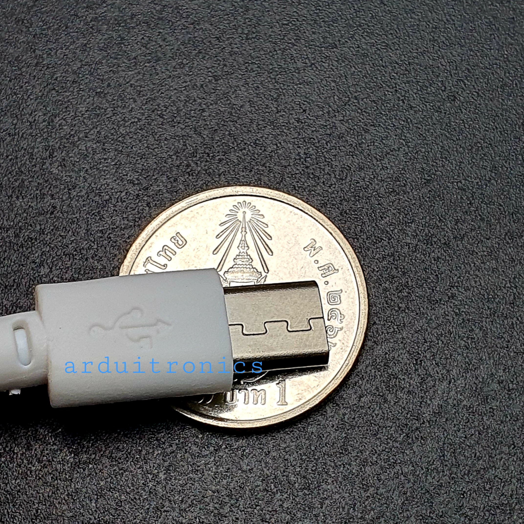 Micro USB Cable สายชาร์จ Data Cable สีขาว หัวยาว 8มม สายยาว1เมตร