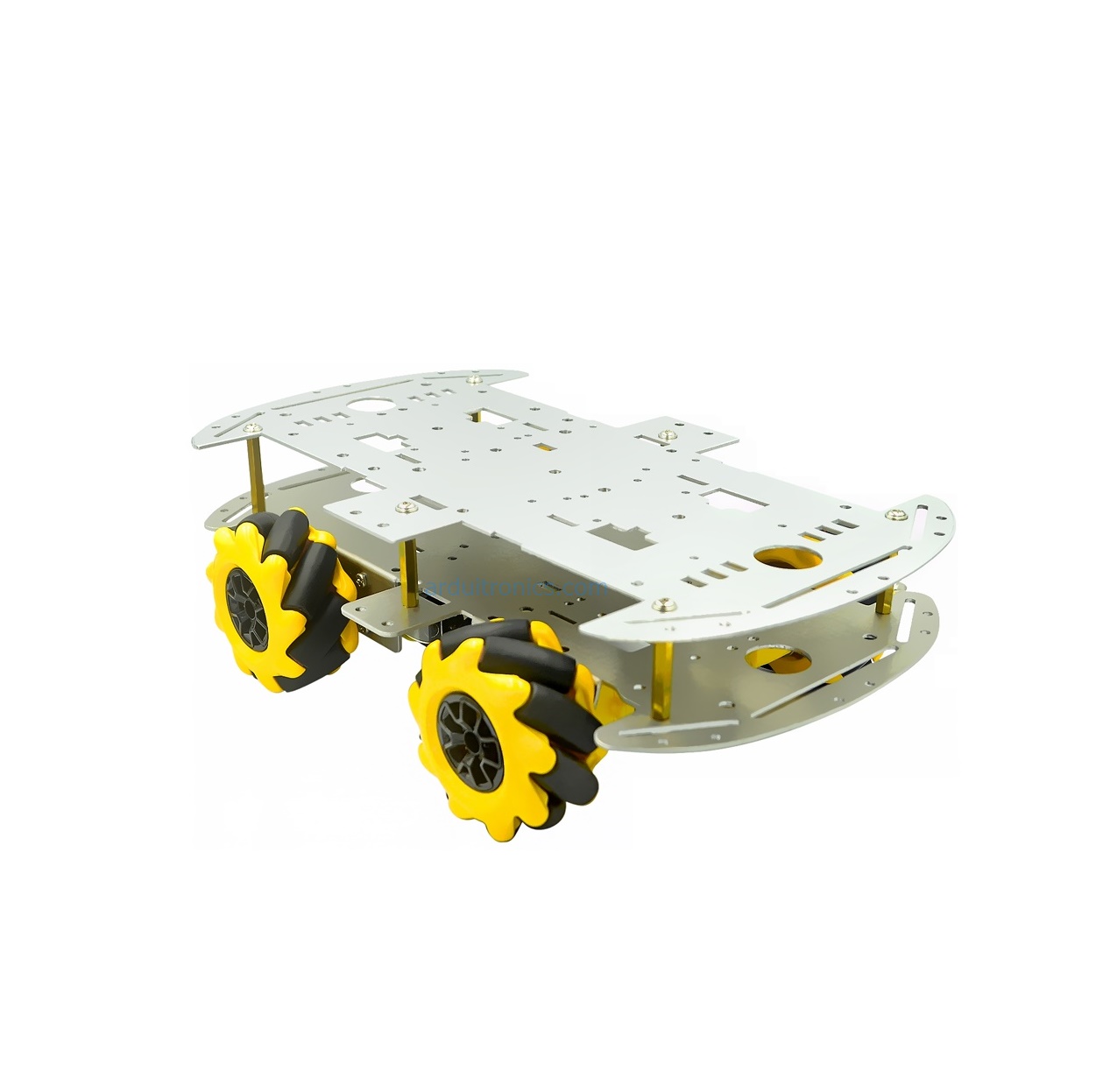 4WD Mecanum Wheel Car Chassis DIY 60mm Wheels Double-layer Aluminum Plate Set