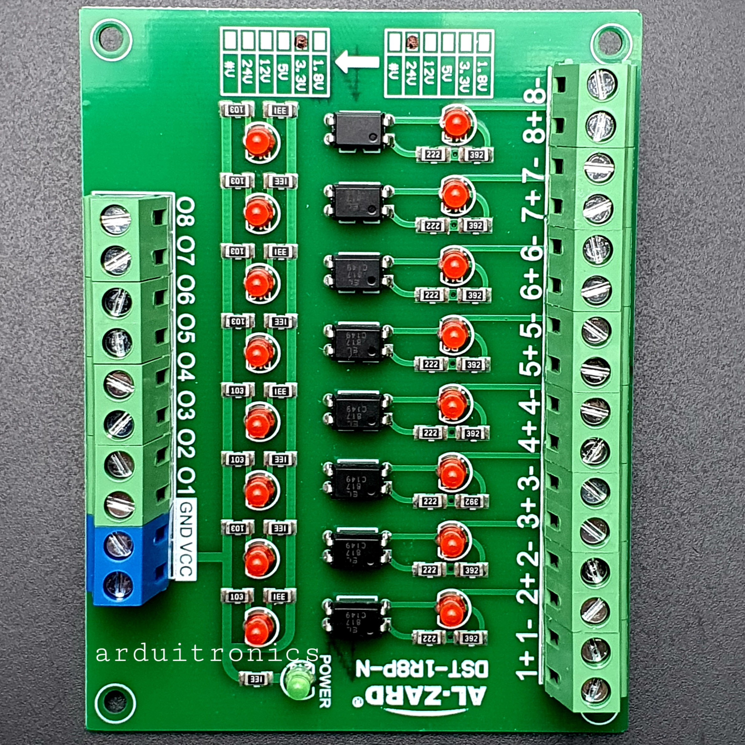 24V to 3.3V 8 Channel 24V - 3.3V Optocoupler Isolation Module PLC Signal Level Voltage Conversion Board