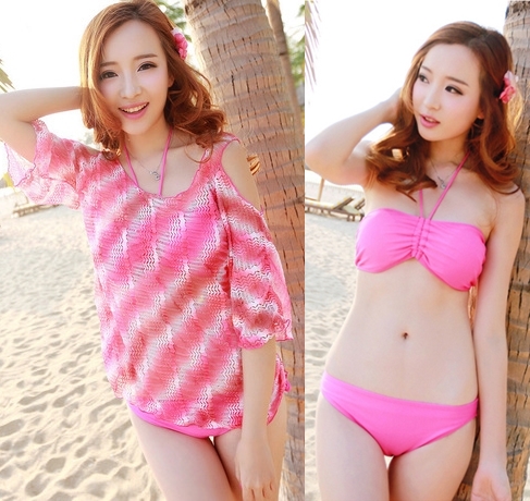 ***พร้อมส่ง***บิกินี่ชุดว่ายน้ำ set 3 ชิ้น (three pieces) สวยเหมือนแบบค่ะ