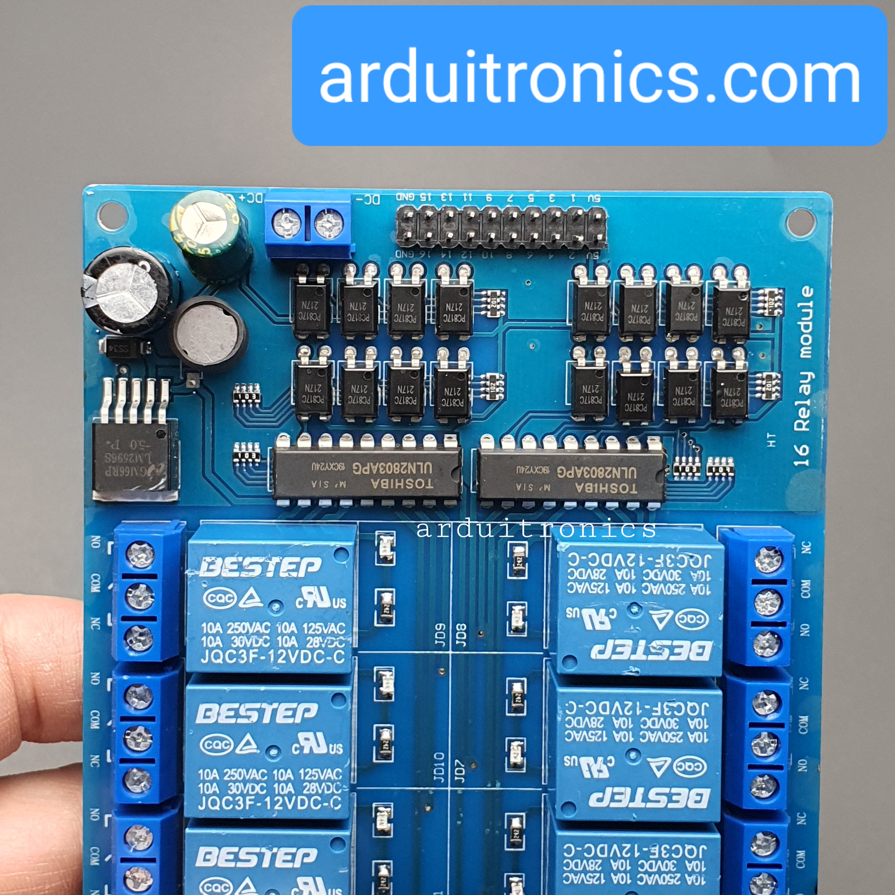 16 Channel Relay รีเลย์ 16 ช่อง (12V) Low Level Trigger - หัวรีเลย์ยี่ห้อ BESTEP