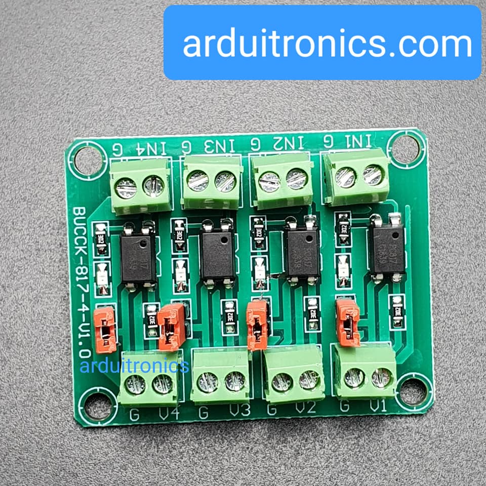 4 Channel Optocoupler Isolation Board Voltage Converter Adapter Module (PC817)
