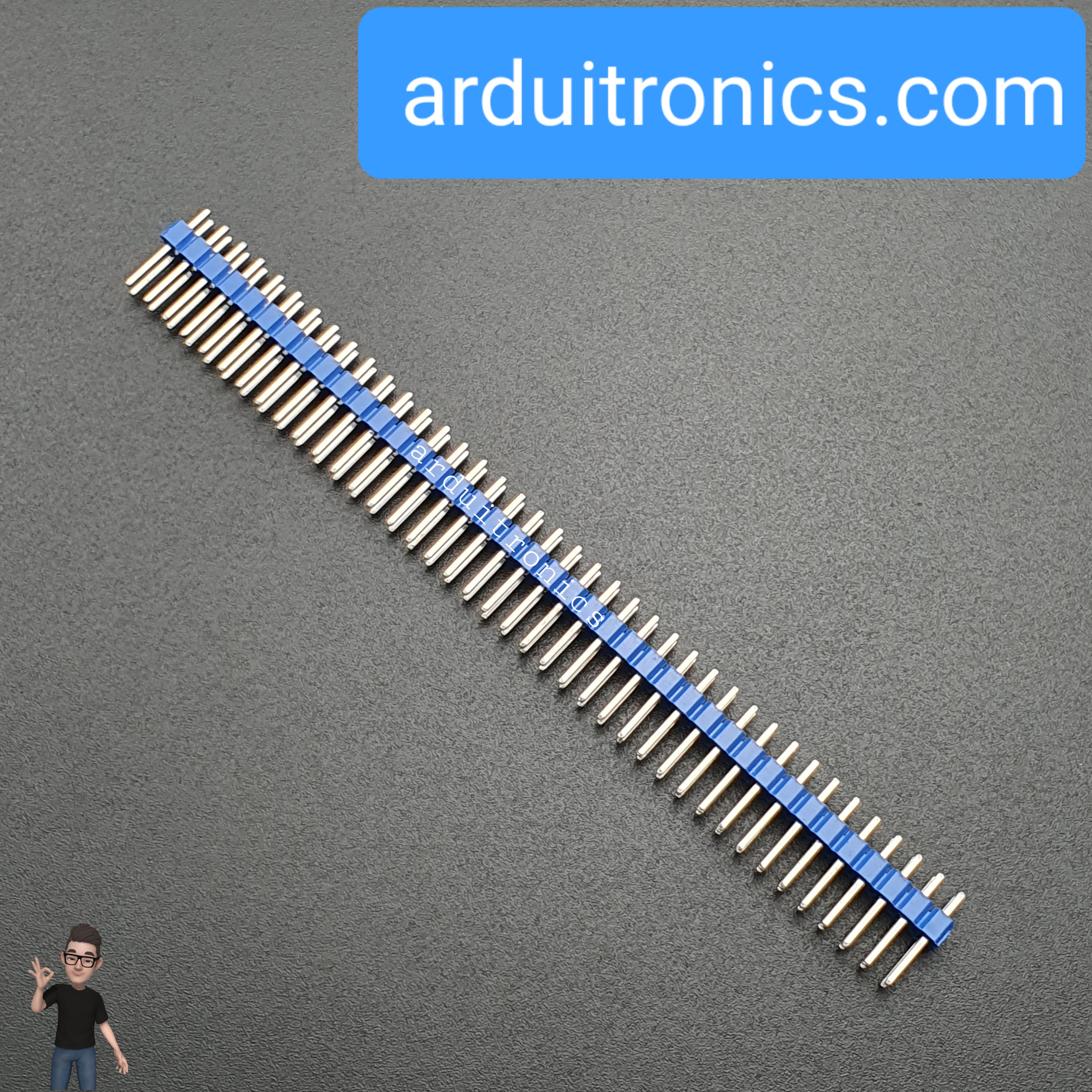 ก้างปลา 2x40P 2.54mm Pin Header Dip Straight Double Row 2X40 Pin สีน้ำเงิน