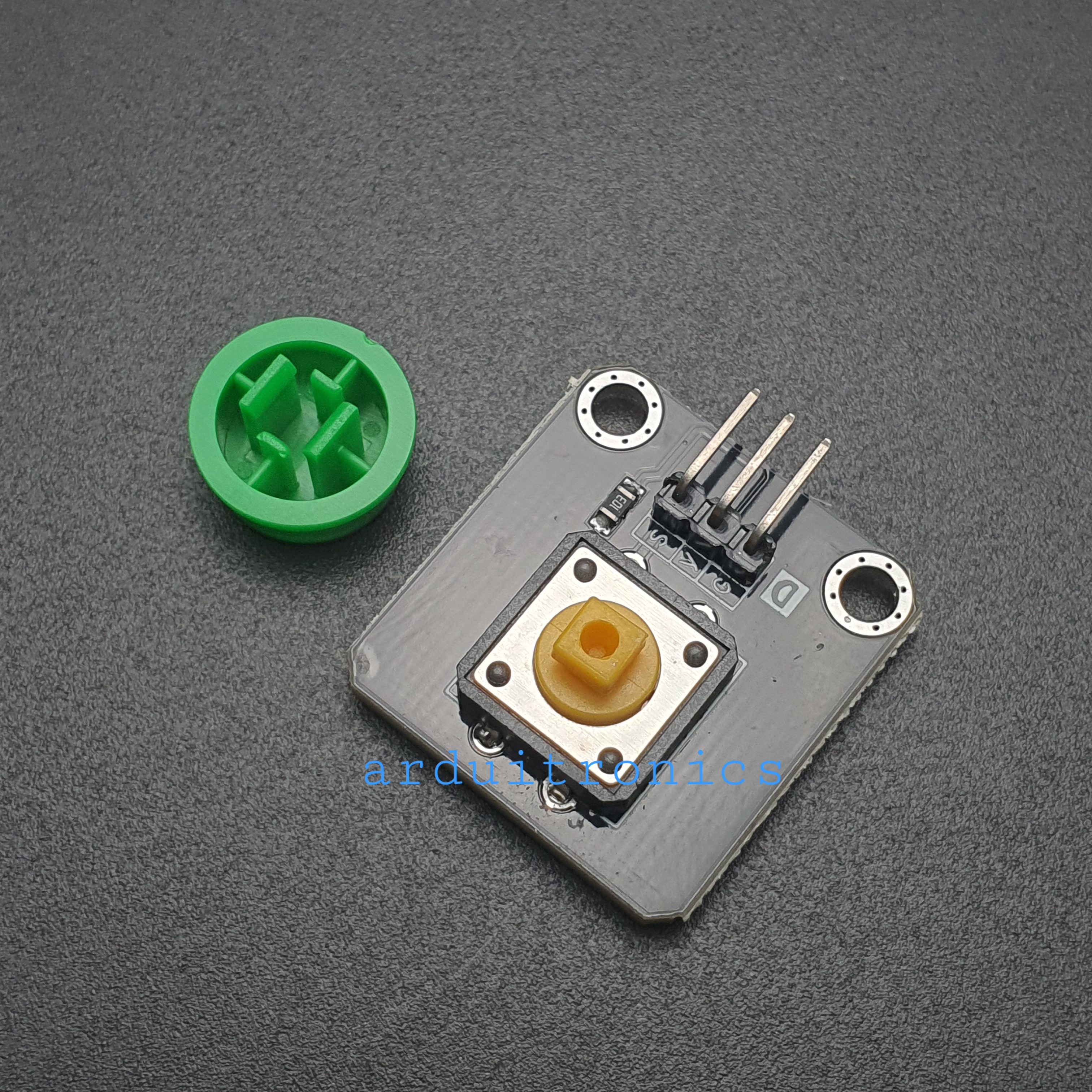 โมดูลสวิตช์กดติด/ปล่อยดับ Button Switch Module for Arduino สีเขียว