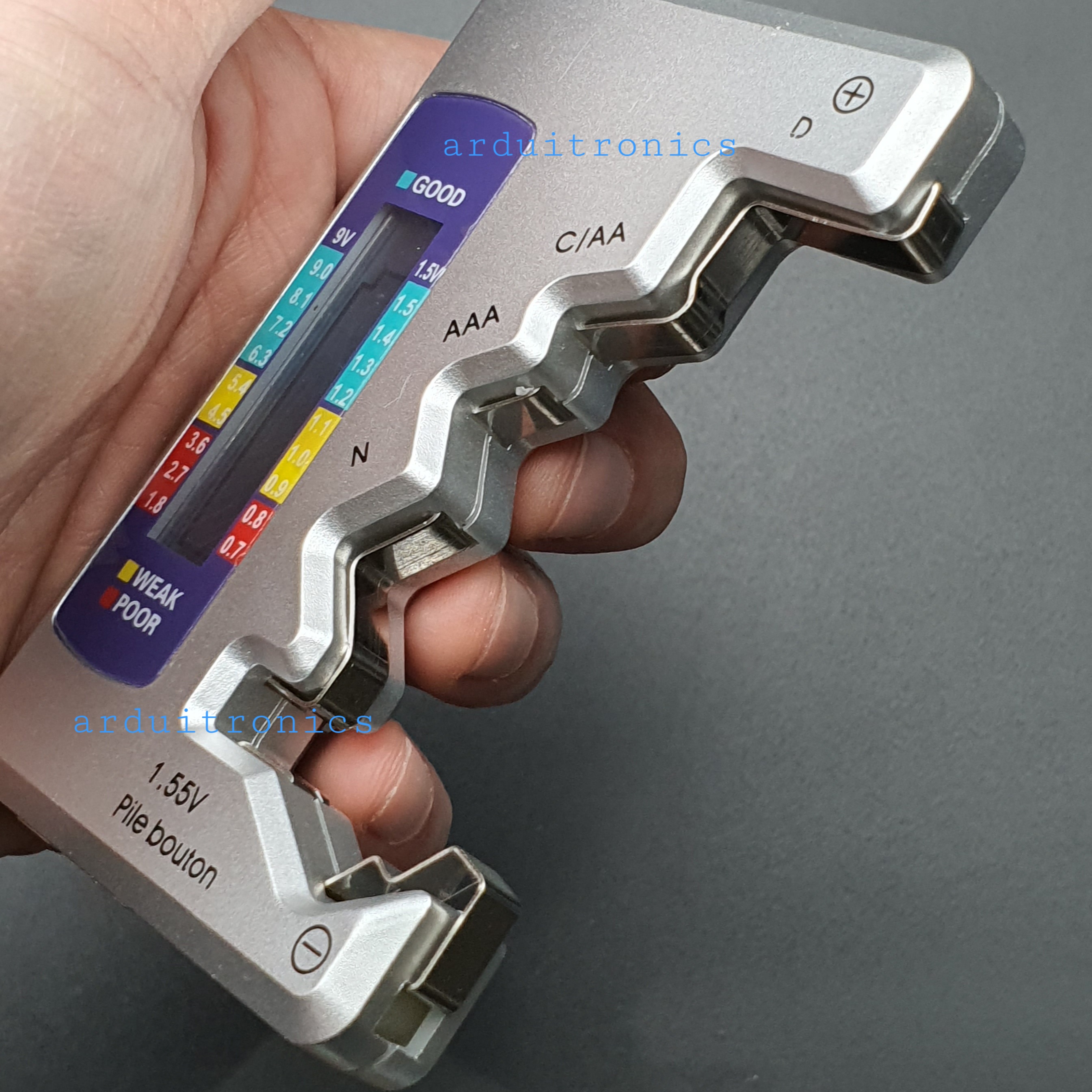 เครื่องวัดทดสอบแบตเตอรี่ Battery Tester (สีเงิน)