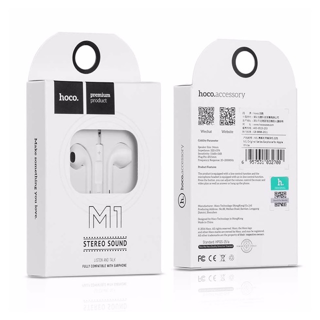 หูฟัง สมอลล์ทอล์ค hoco M1 Stereo Sound ลดเหลือ 90 บาท ปกติ 225 บาท