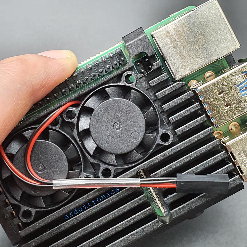 Aluminium Case for Raspberry Pi 4 with Dual Fan (Black)