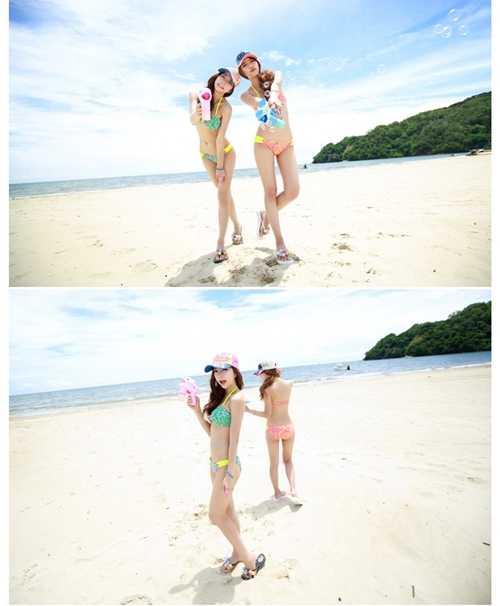 ***พร้อมส่ง***บิกินี่ชุดว่ายน้ำทูพีซ two-piece สวยเหมือนแบบค่ะ