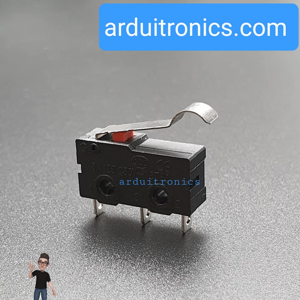 Micro Switch ไมโครสวิตช์แบบปลายโค้ง (ก้านยาว 2cm) Limit Switch MicroSwitch