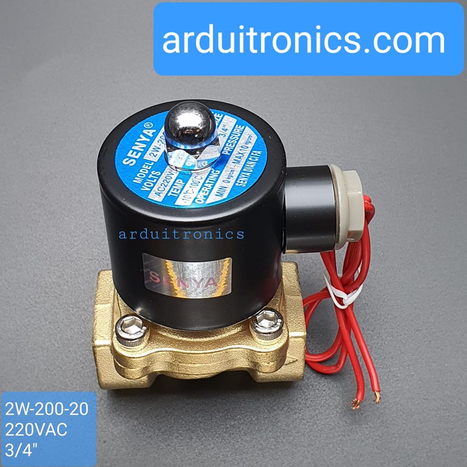 โซลินอยวาล์ว ทองเหลือง (Solenoid Valve Normally Closed) 6 หุน (3/4") 220VAC - ยี่ห้อ Senya 2W-200-20