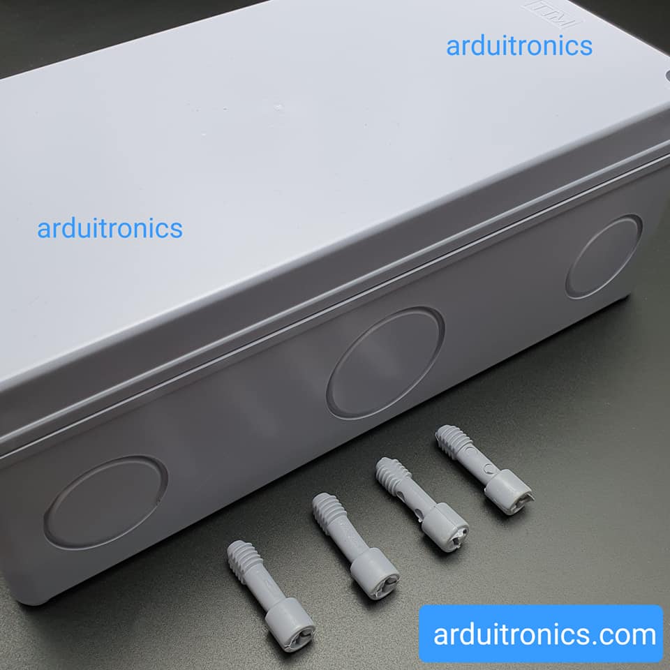 กล่องพลาสติกกันน้ำ สีเทา สำหรับพักสายไฟหรือประกอบวงจรไฟฟ้า ขนาด 12 x 9 x 24.5cm