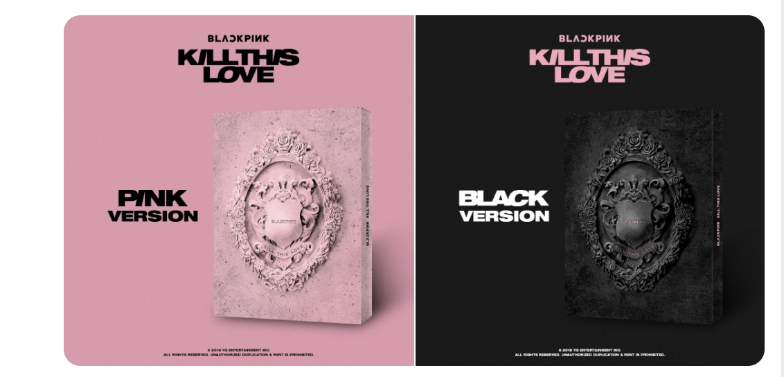 BLACKPINK - 2ND MINI ALBUM [KILL THIS LOVE] แบบ set 2 ปก หน้าปก Black ver +Pink Ver.