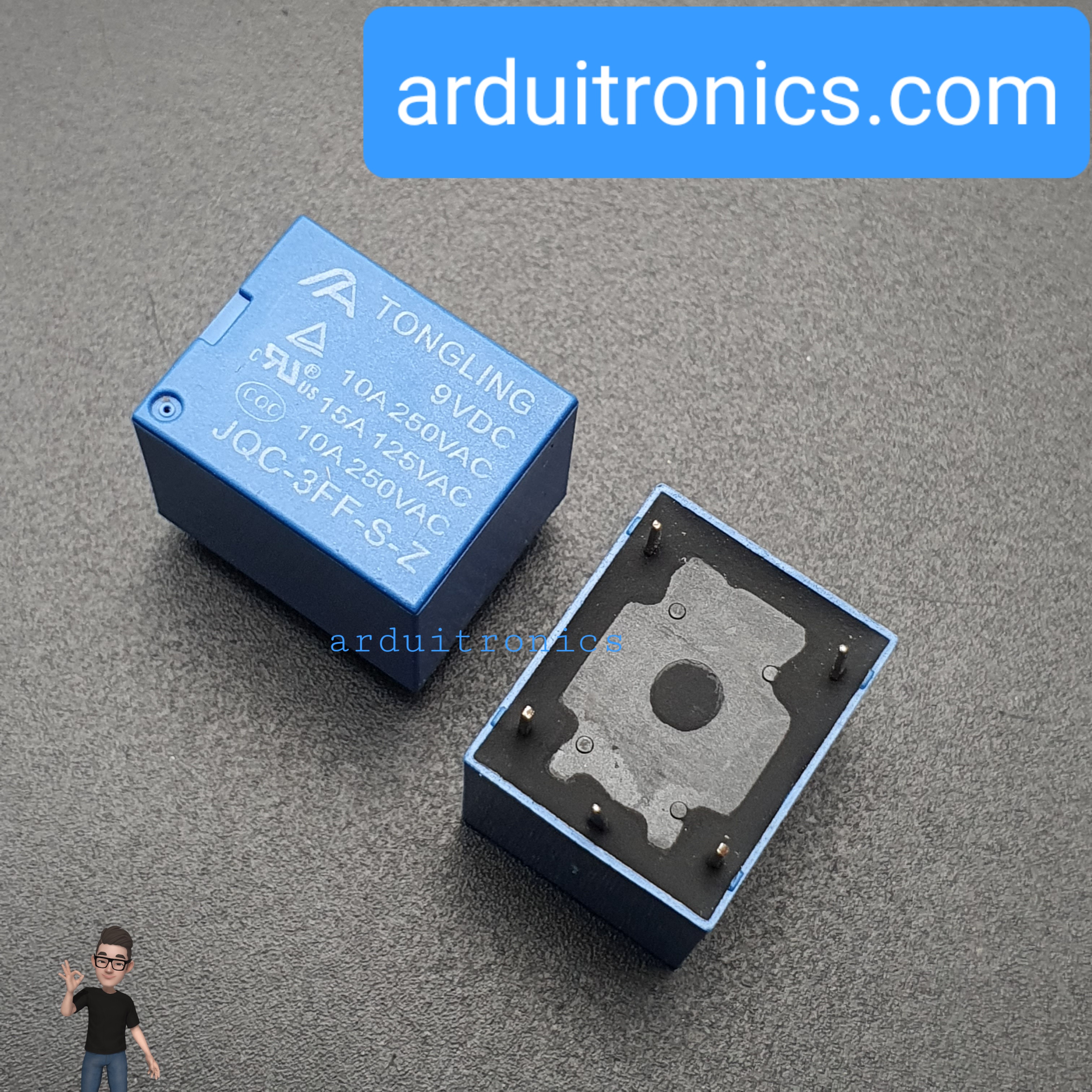 หัวรีเลย์ Relay 9V 10A รีเลย์ 9V 10A แบบ 5 ขา ยี่ห้อ TONGLING