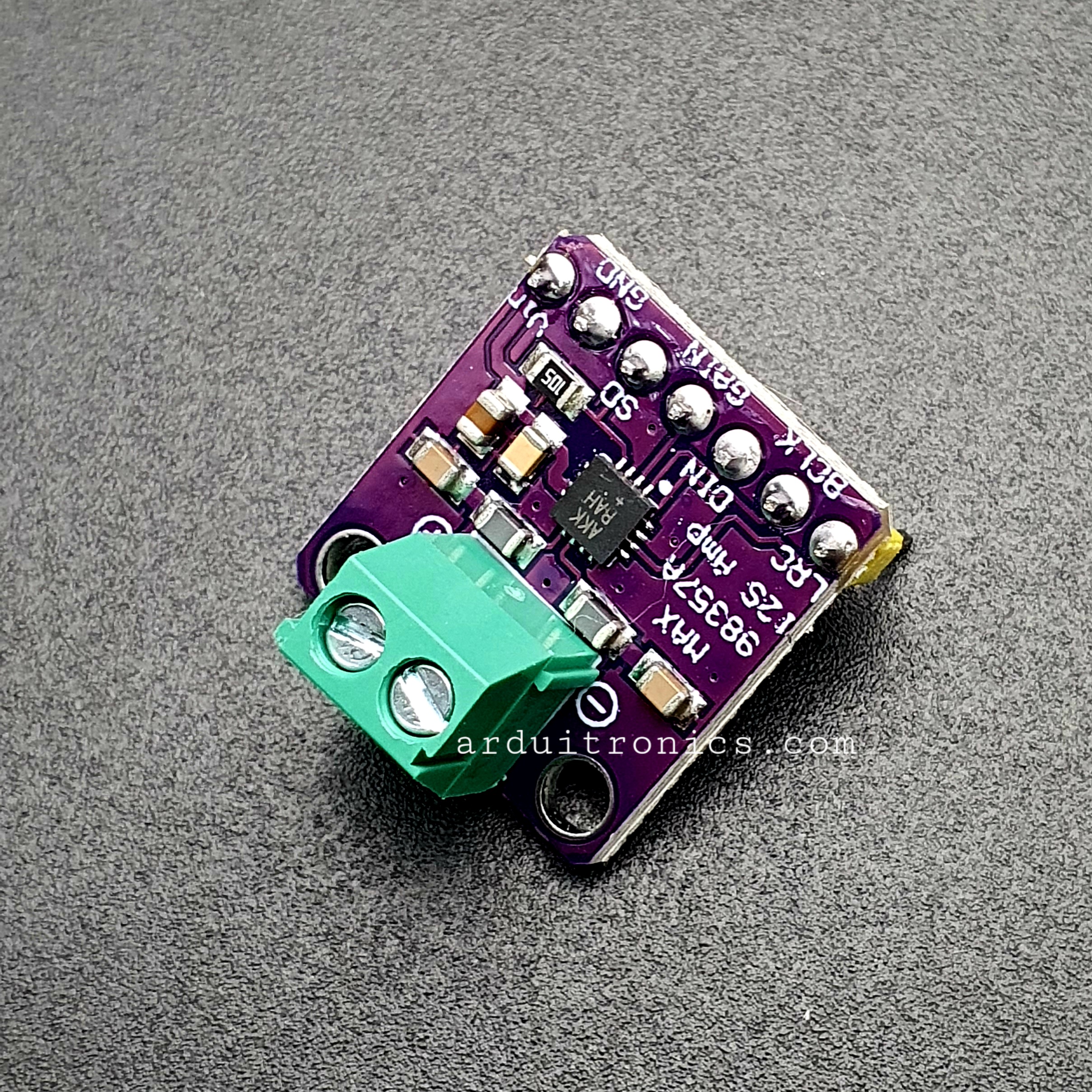 MAX98357 Amplifier Breakout Interface I2S Class D Module For ESP32 Raspberry Pi (แบบบัดกรีแล้ว) PCB สีม่วง