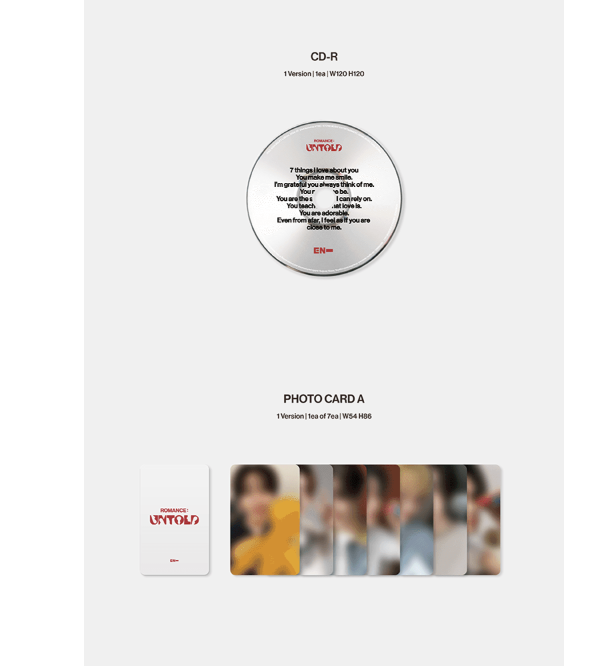 Enhypen - ROMANCE : UNTOLD แบบ ENGENE ver. - ครบ set ได้ของแถมเพิ่มจาก weverse shop - ส่งเรือ