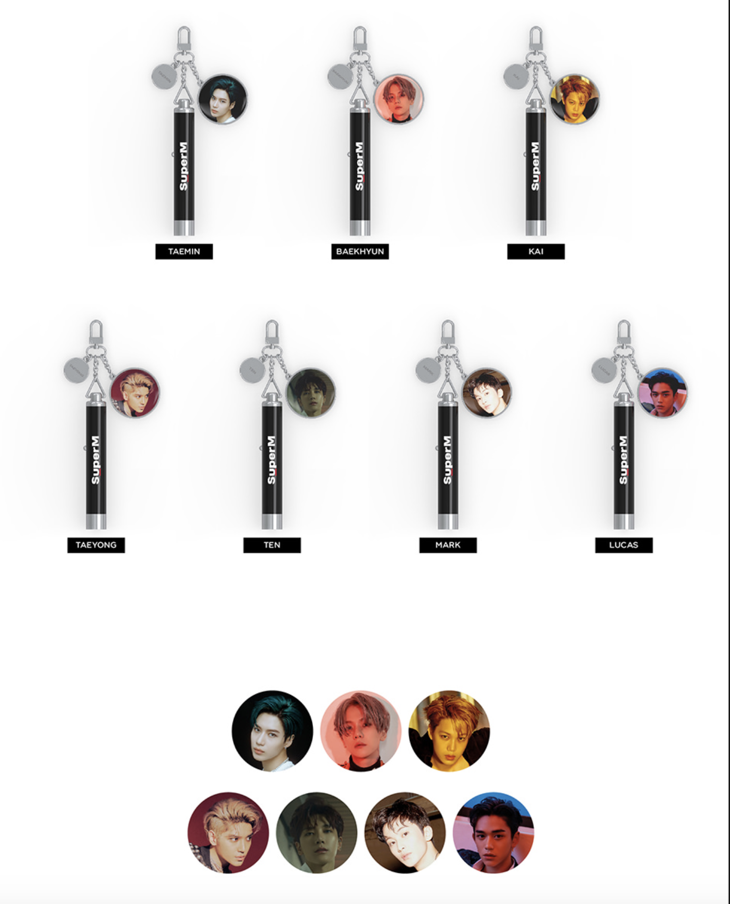 SuperM -Photo Projection Keyring + Photo card - ระบุ ชื่อ ที่ต้องการ