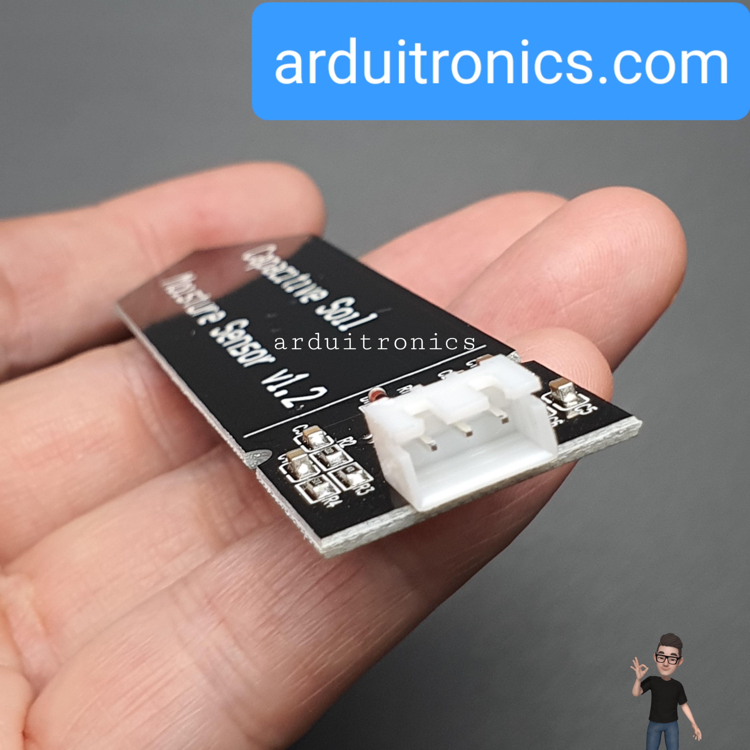 เซ็นเซอร์วัดความชื้นในดินแบบสัมผัส Capacitive Soil Moisture Sensor + สาย cable