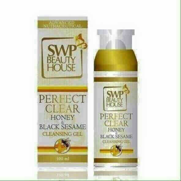 SWP Perfect Clear Honey & Black sesame Cleansing Gel เอส ดับเบิ้ลยู พี เจลล้างหน้า น้ำผึ้งงาดำ เจลล้างหน้าใส ลดสิว เรื่องความสวย หน้าใส