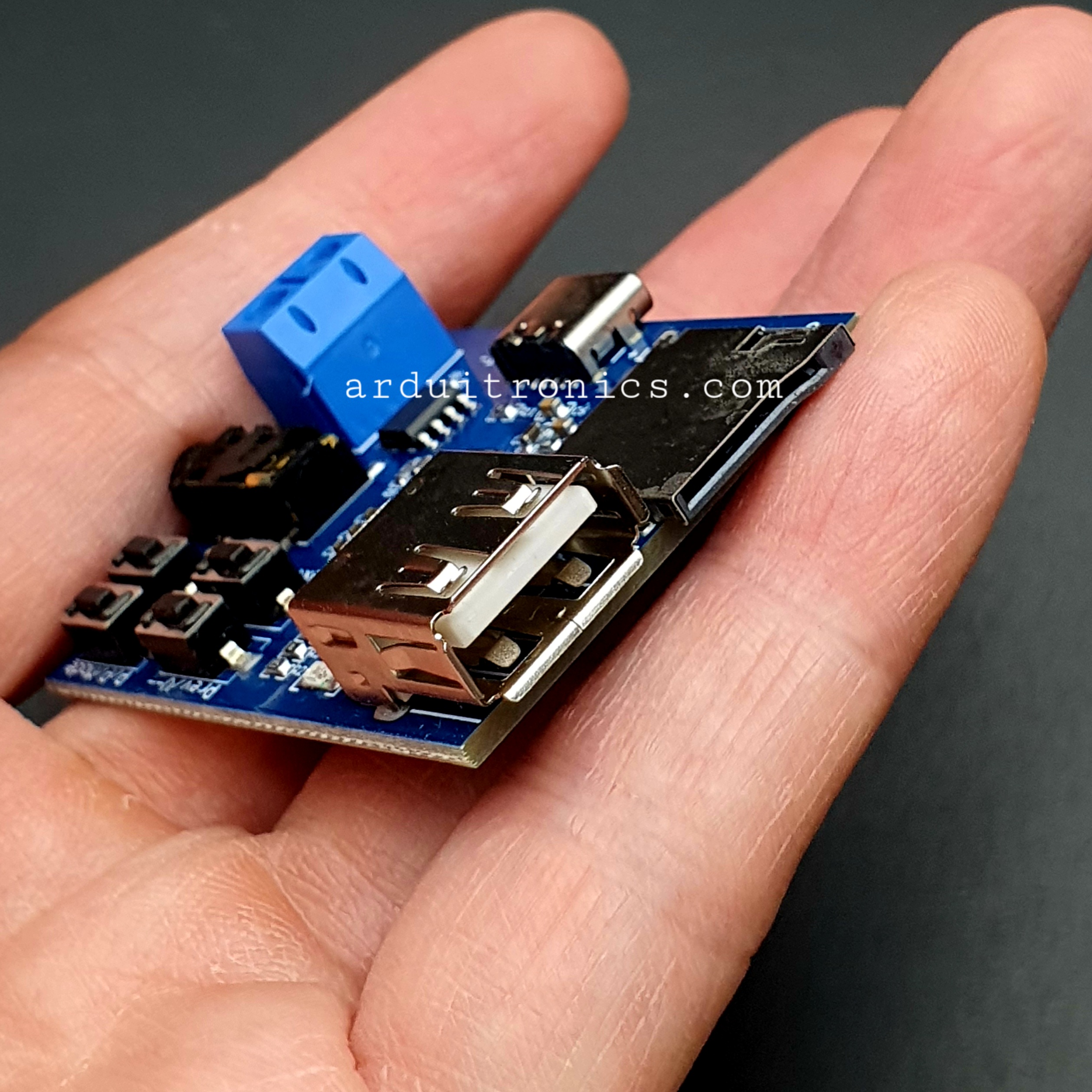 โมดูลเล่นเพลง MP3 รองรับ SD Card และ FlashDrive พร่อม Jack 3.5 ต่อกับหูฟังหรือเครื่องขยายเสียง ( Type-C )