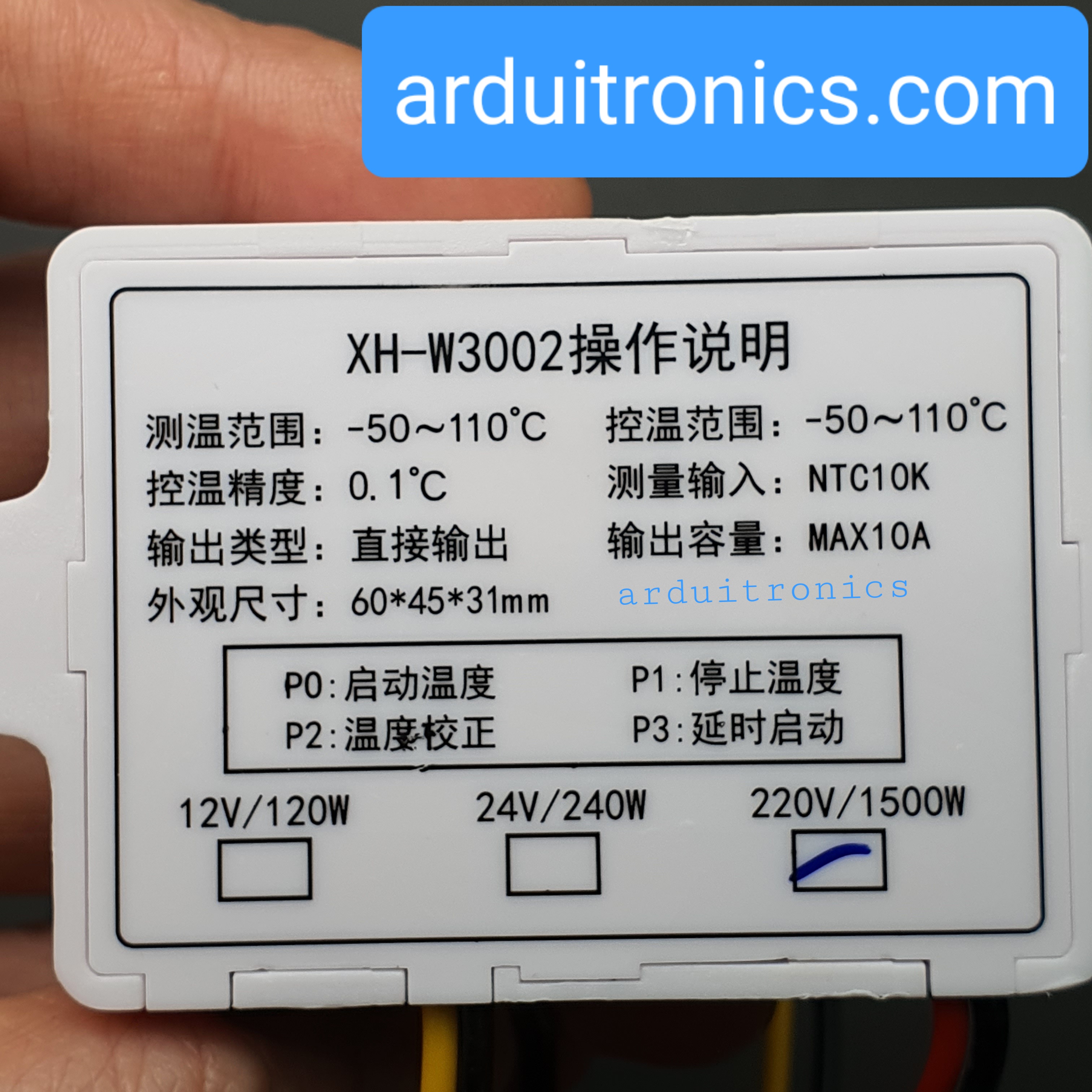 Digital Temperature Controller Thermostat Switch Probe 220V 1500W (XH-W3002)