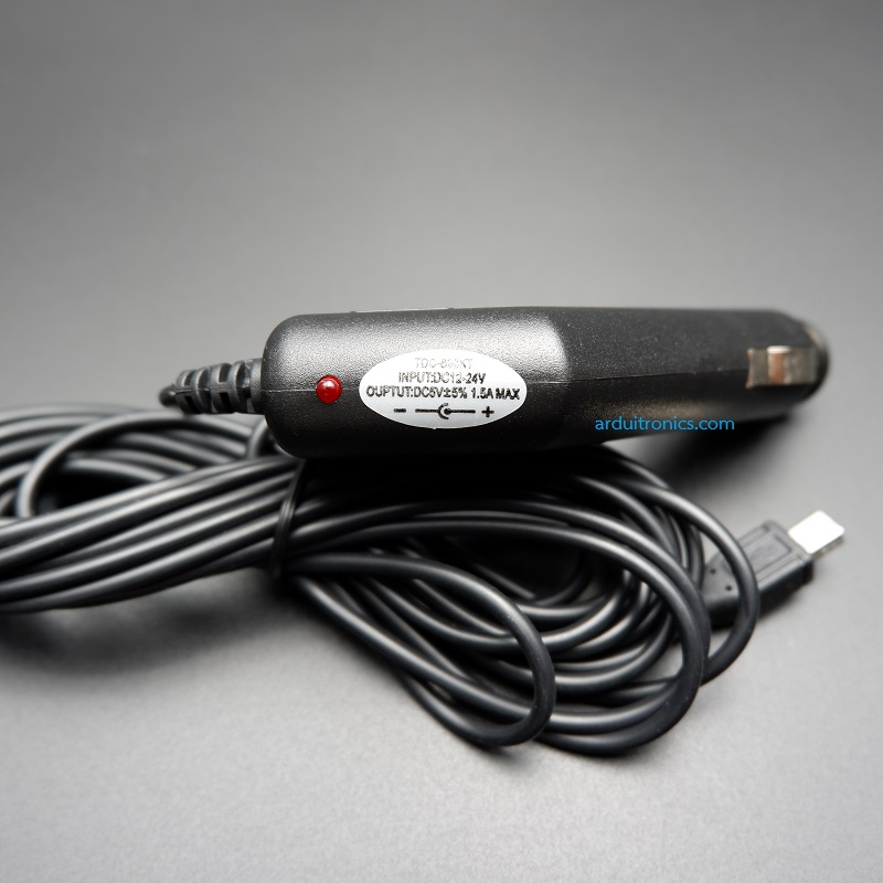 สาย Mini USB Charger มีหัวต่อเสียบกับที่เขี่ยบุหรี่ในรถ (ยาว 3.5 เมตร)