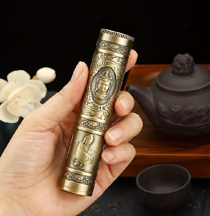 กระบอกพระพุทธ กล่องจัดเก็บ กันน้ำขนาดพกพา 2.5 x 12 ซม