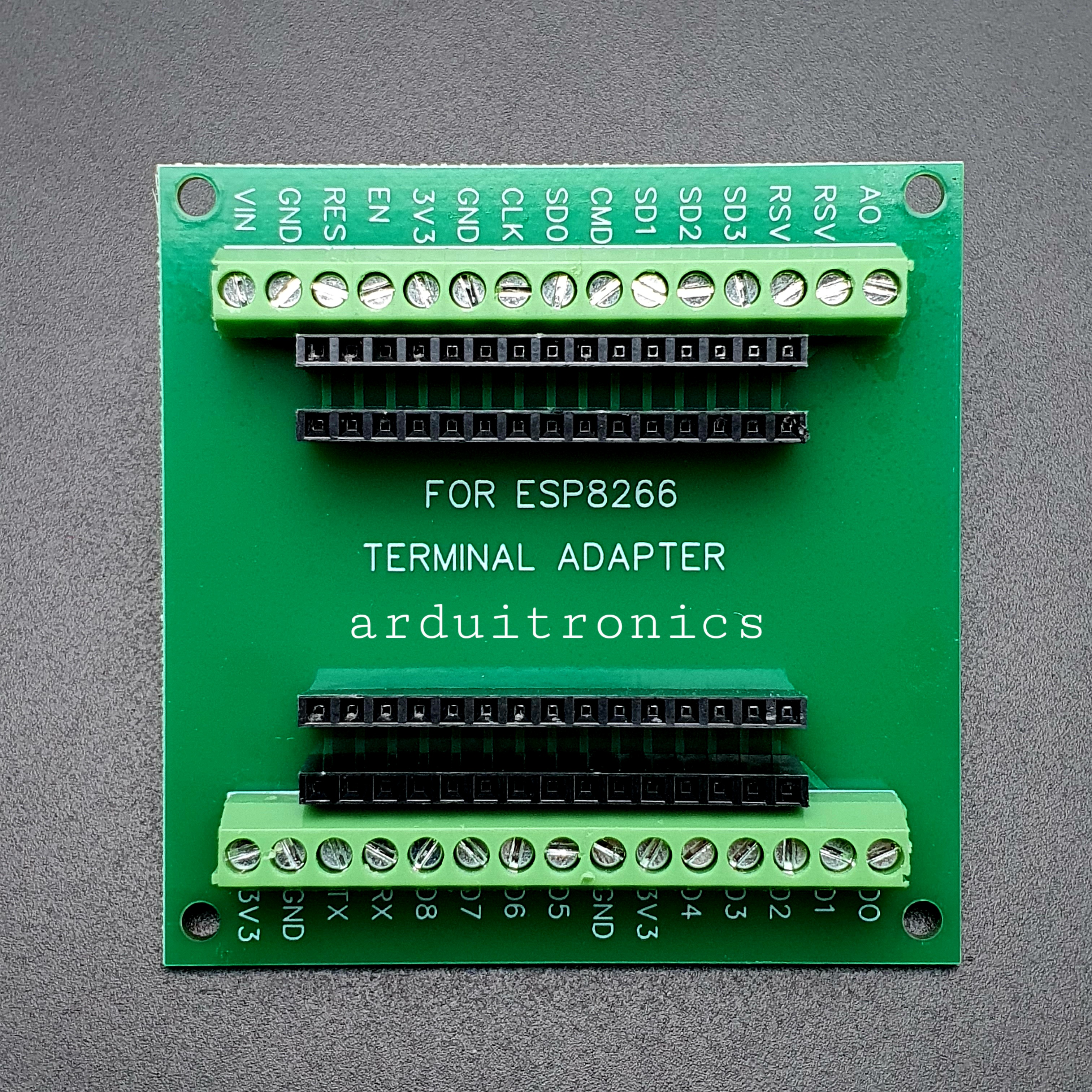 ESP8266 Breakout Board Expansion Board for ESP8266 Module Terminal Adapter PCB สีเขียว