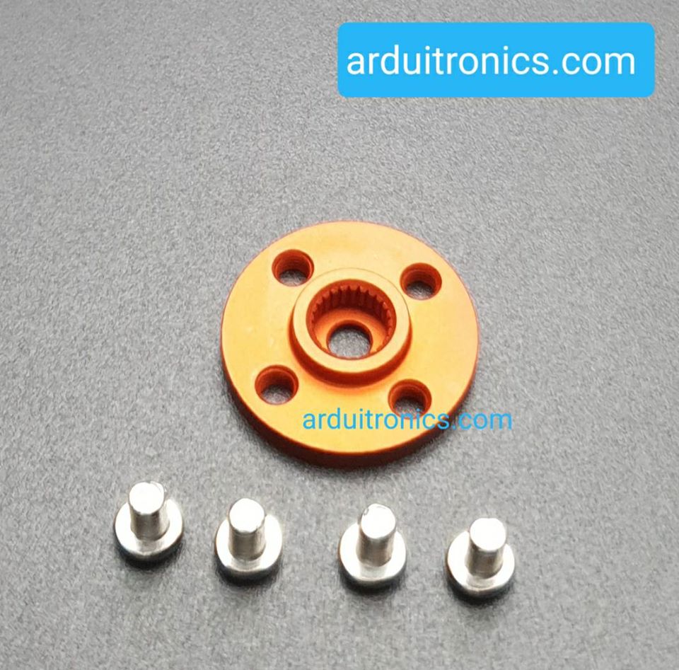 25T (สีส้ม-แดง) Aluminum Round Servo Mount + Screws (MG995, MG996R, S3003, TR213)