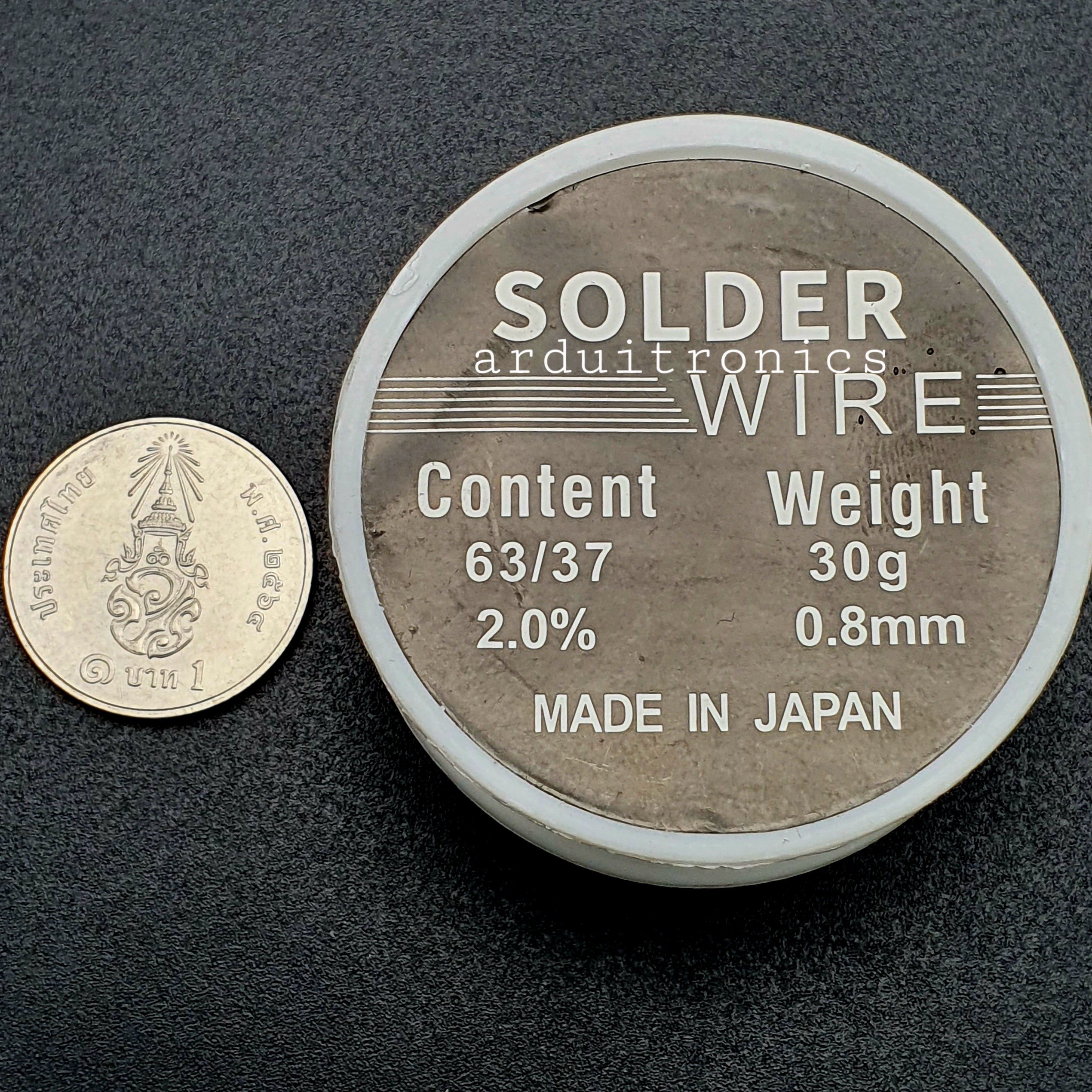 ตะกั่วบัดกรี Solder Wire (30g Flux 2% เส้นผ่านศูนย์กลาง 0.8mm)