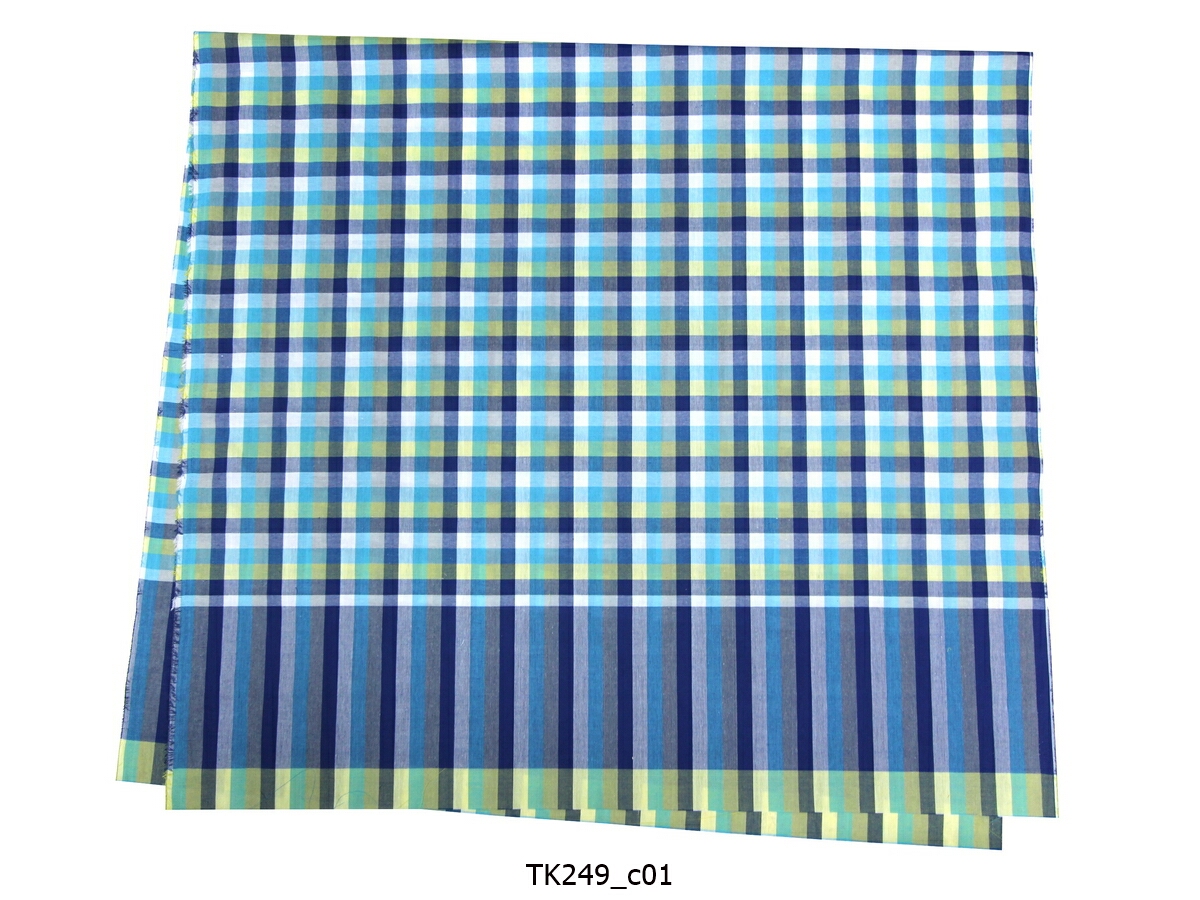 [2ม.] ผ้าขาวม้า TK249 น้ำเงินฟ้า